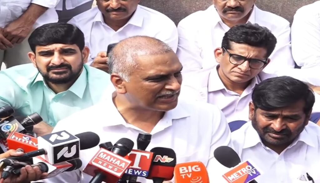 EX MINISTER HARISH RAO SPEAKING  WITH MEDIA 