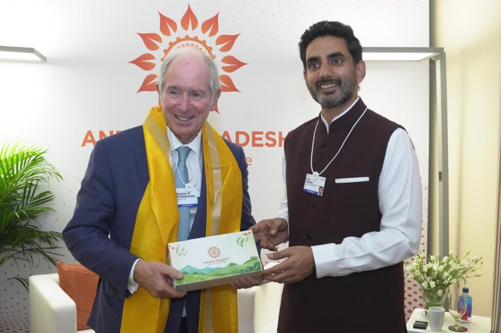 AP MINISTER NARA LOKESH MEET WITH BLACK STONE CHAIRMEN