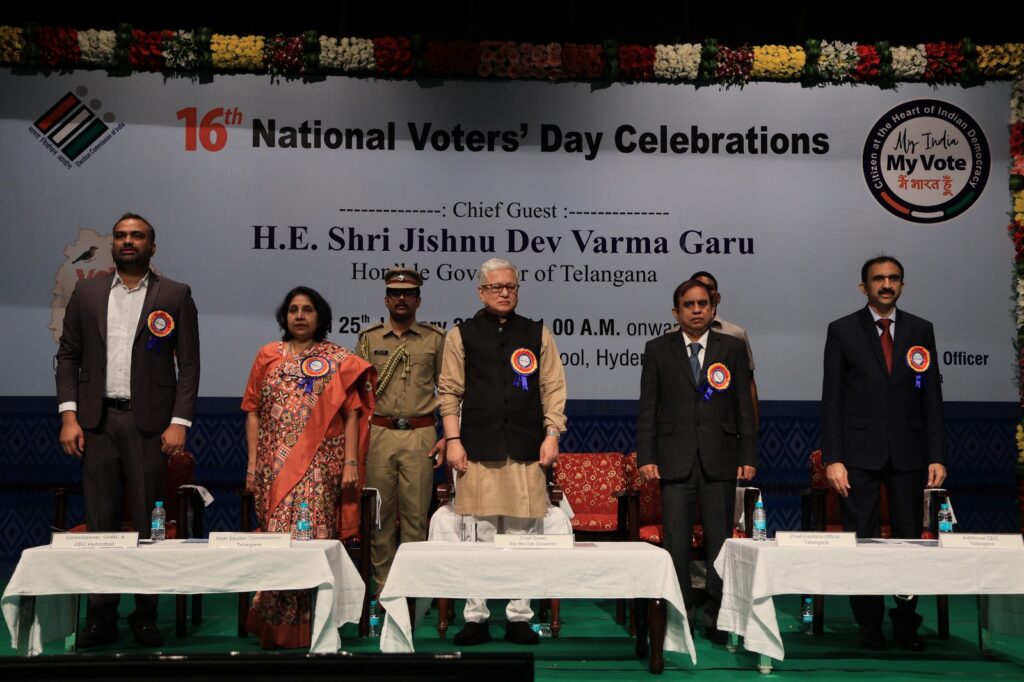 TELANGANA GOVERNOR PARTICIPATED IN NATIONAL VOTERS DAY IN HYDERABAD 