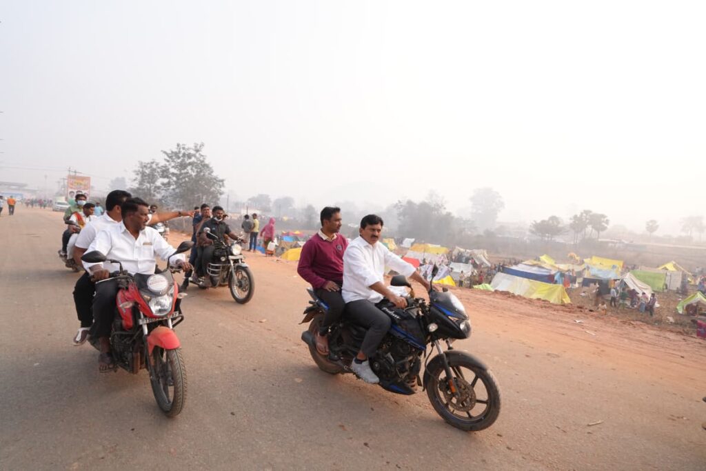 MINISTERS ADLURI LAXMAN AND PONGULETI ON TWO WHEELARS