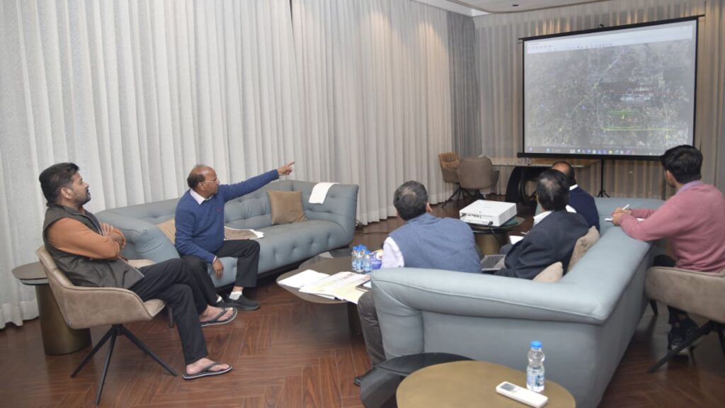 CM WATCHING HIGH SPEED RAIL CORIDER ALLIGHNMENT CONSULTANCE PPP IN NEW DELHI RESIDENCE