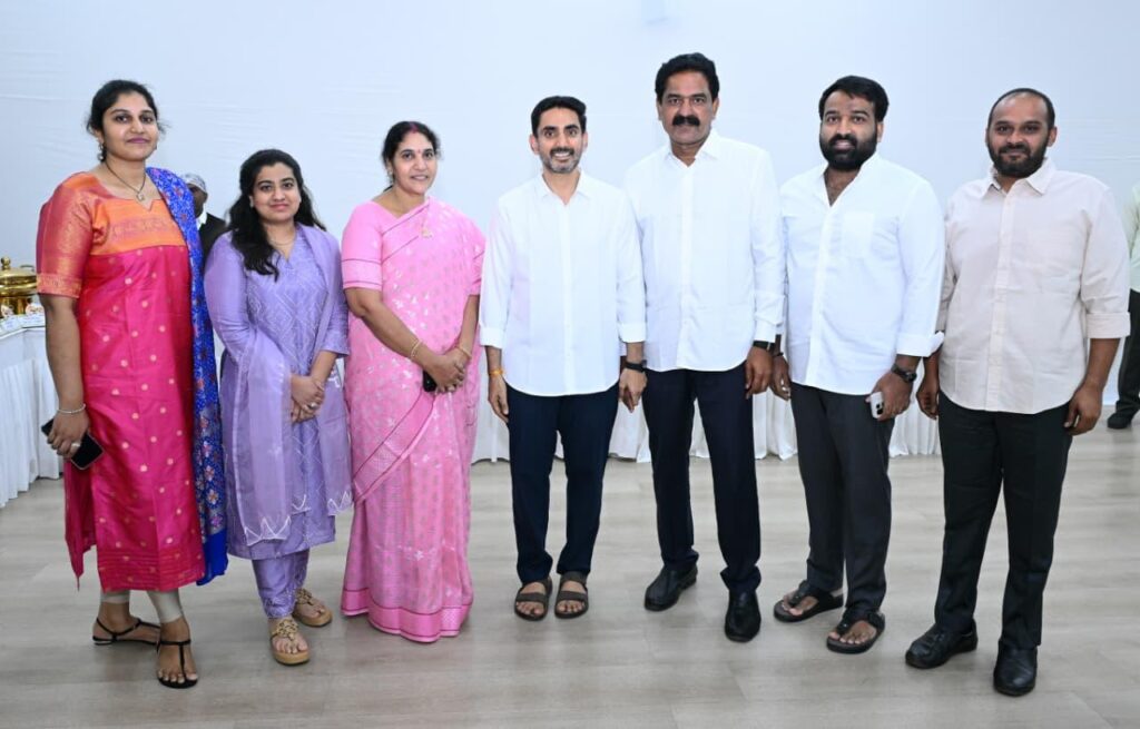 MINISTER NARA LOKESH WITH TDP LEADERS AND FAMILY MEMBERS 