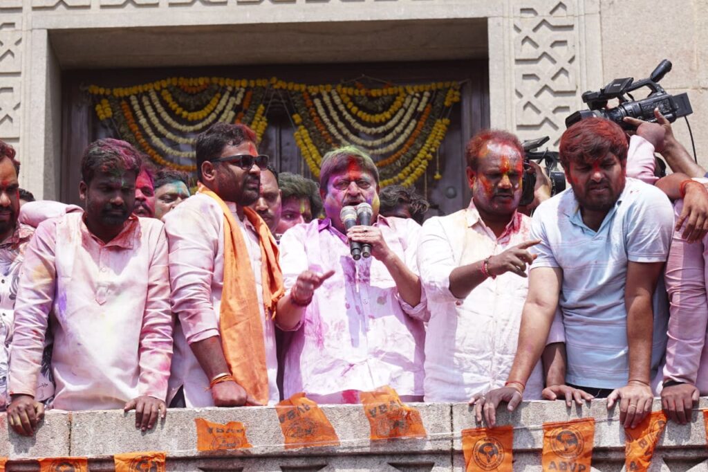 BJP STATE PRESIDENT N. RAMCHANDAR RAO ATTEND O.U. HOLICELEBERATIONS