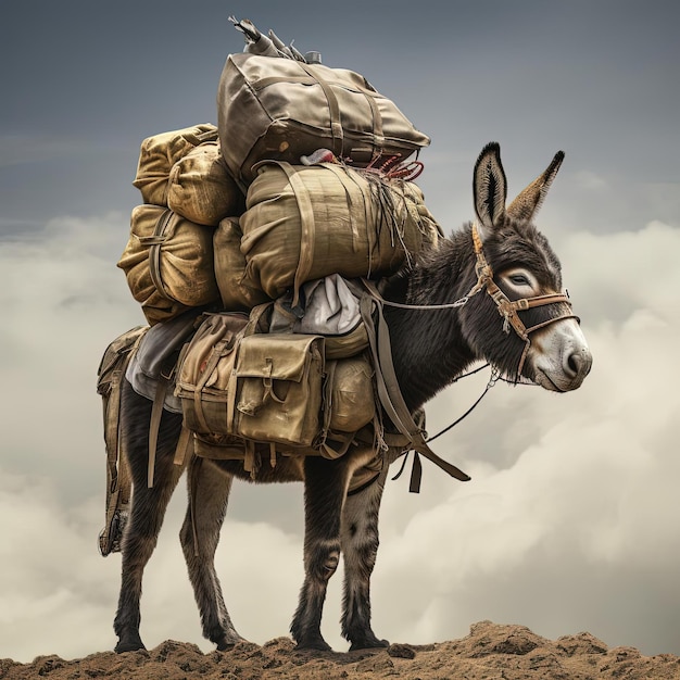 DONKEY WITH LUGGAGE