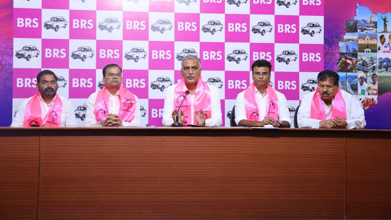 EX MINISTER HARISH RAO PRESS MEET AT TELANGANA