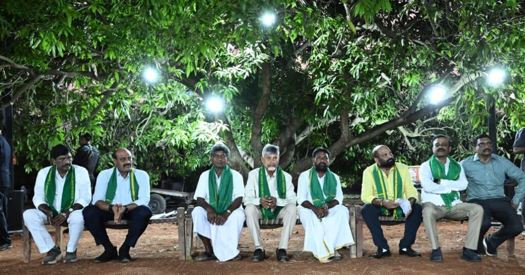 CM CHANDRA BABU  WATCHING MODI MEETING IN AP