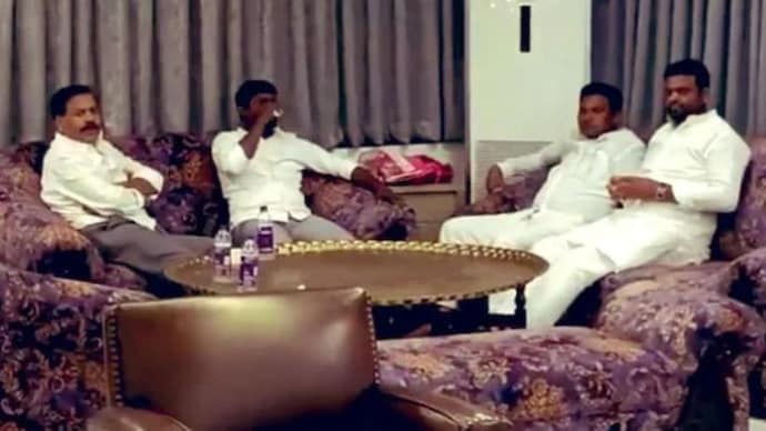 BRS MLAS IN PILOT ROHIT REDDY FARM HOUSE