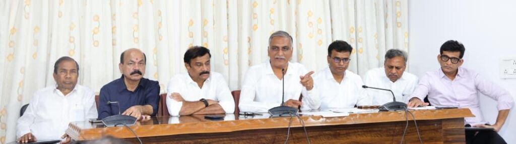 EX  MINISTER HARISH RAO AND MLAS PRESS MEET AT ASSEMBLY