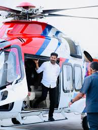 CM REVANTH REDDY USING HELICOPTER