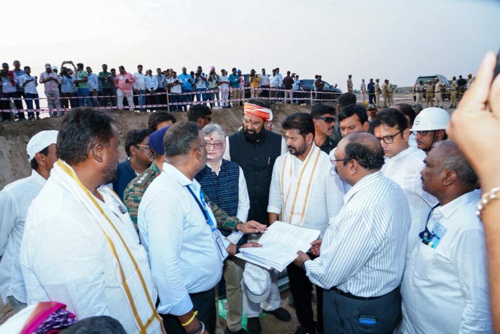 CM REVANTH  VISITING MEDIGADDA BARRAGE