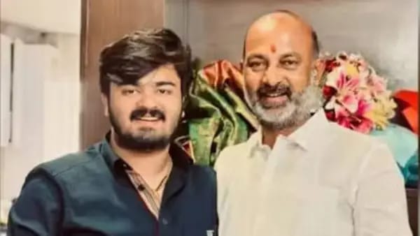Bandi sanjay with his Son