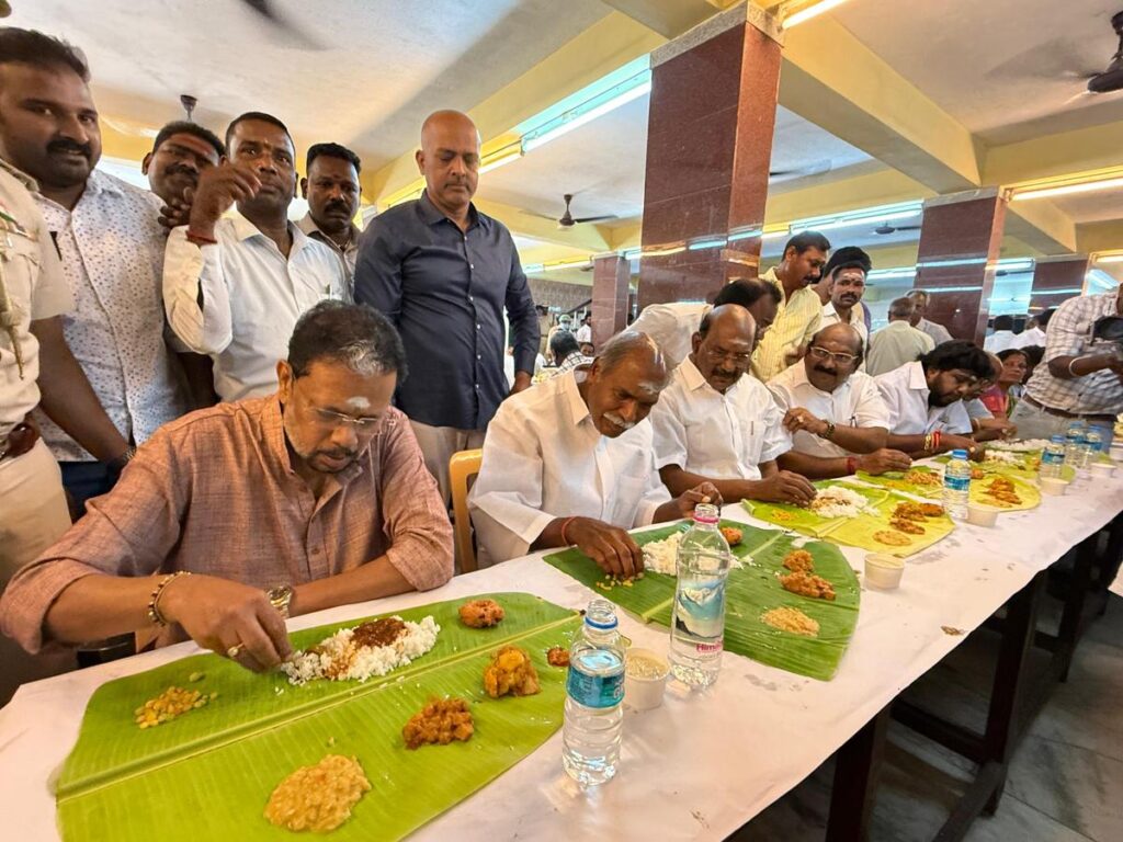 RANGA SWAMY DOING LUNCH IN A HOTEL