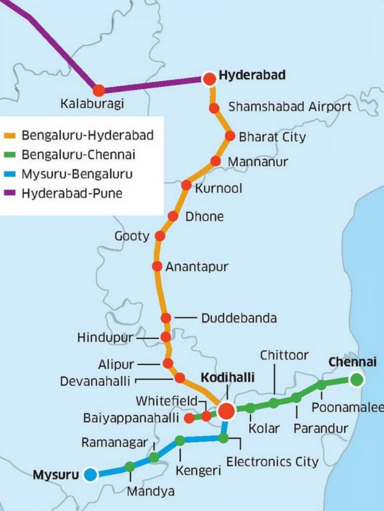 HYDERABAD BULLET TRAIN PROPOSED ALLIGNMENT