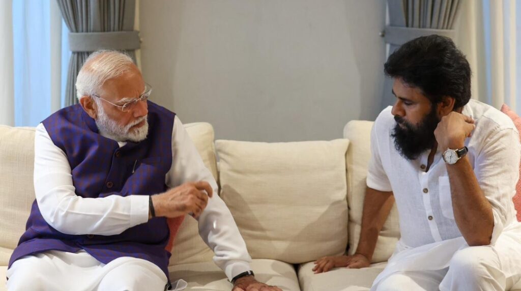 PRIME MINISTER MODI WITH PAWAN KALYAN HYDERABAD RESIDENCE
