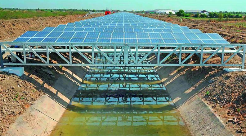 Solar panels on canals