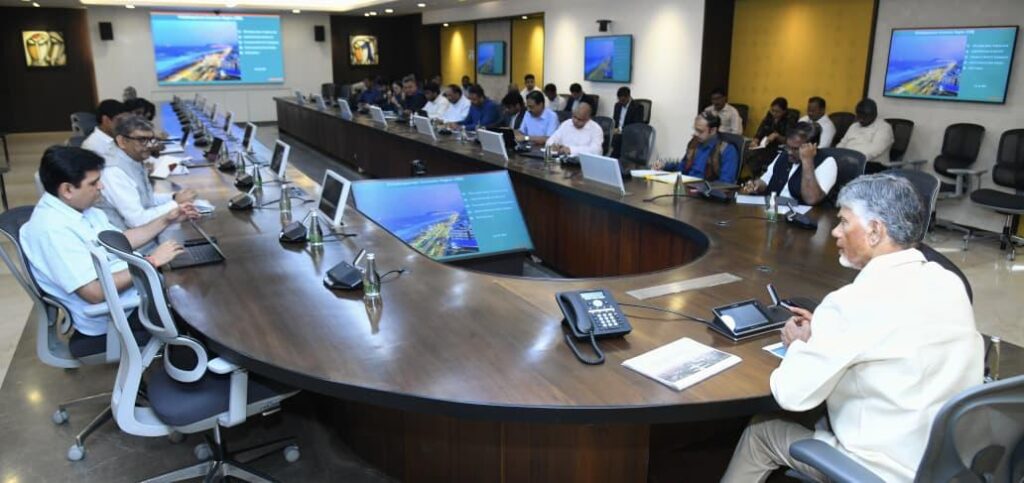 ap cm chandrababu review on developments works in ap