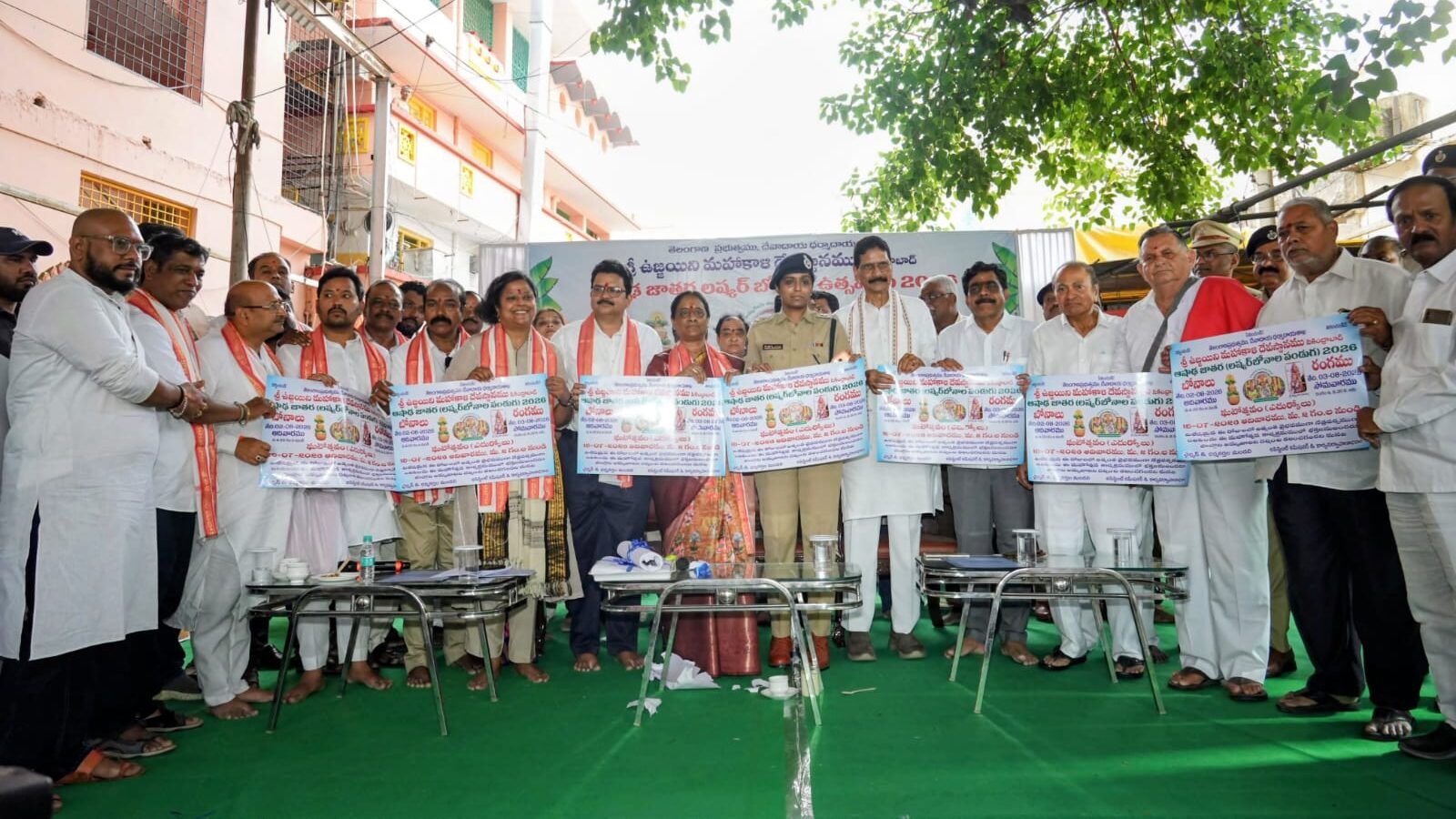 MINISTER KONDA SUREKHA AND OFFCIALS RELEASING POSTER