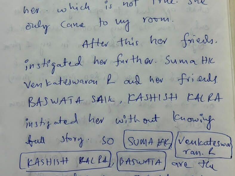 uday krishna reddy sucide letter