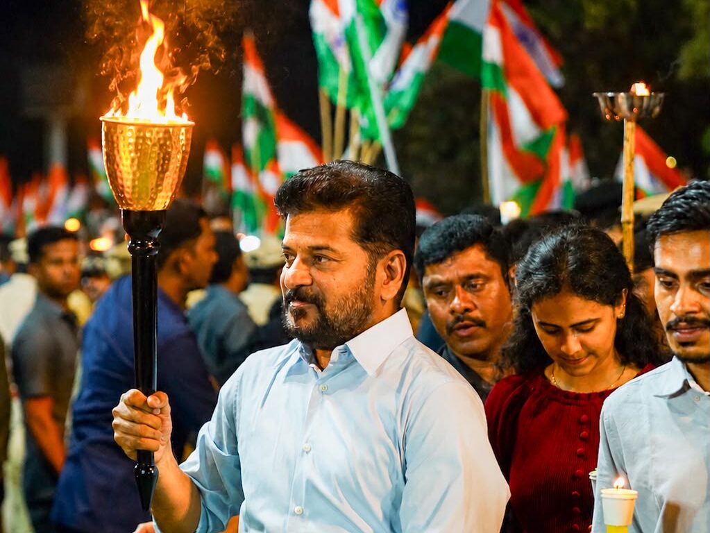 cm revanth with candle