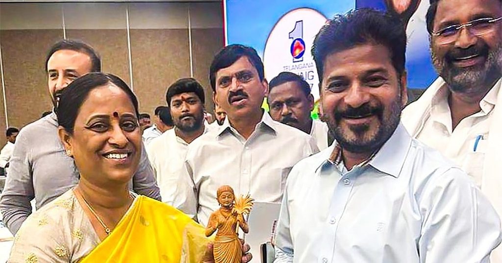 minister konda surekha with cm revanth and pongulet srinivas reddy